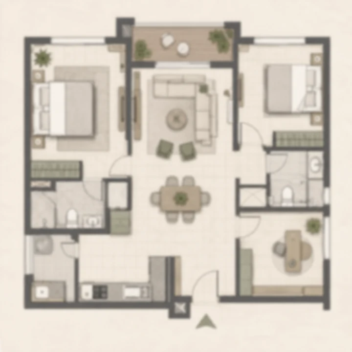 Modern Spaaces Sarjapur Road 2.5 BHK indicative floor plan, 1,634 to 1,817 sq ft on the client brief's tentative and overlapping bands Modern Spaaces Sarjapur Road 2.5 BHK indicative floor plan, 1,634 to 1,817 sq ft on the client brief's tentative and overlapping bands